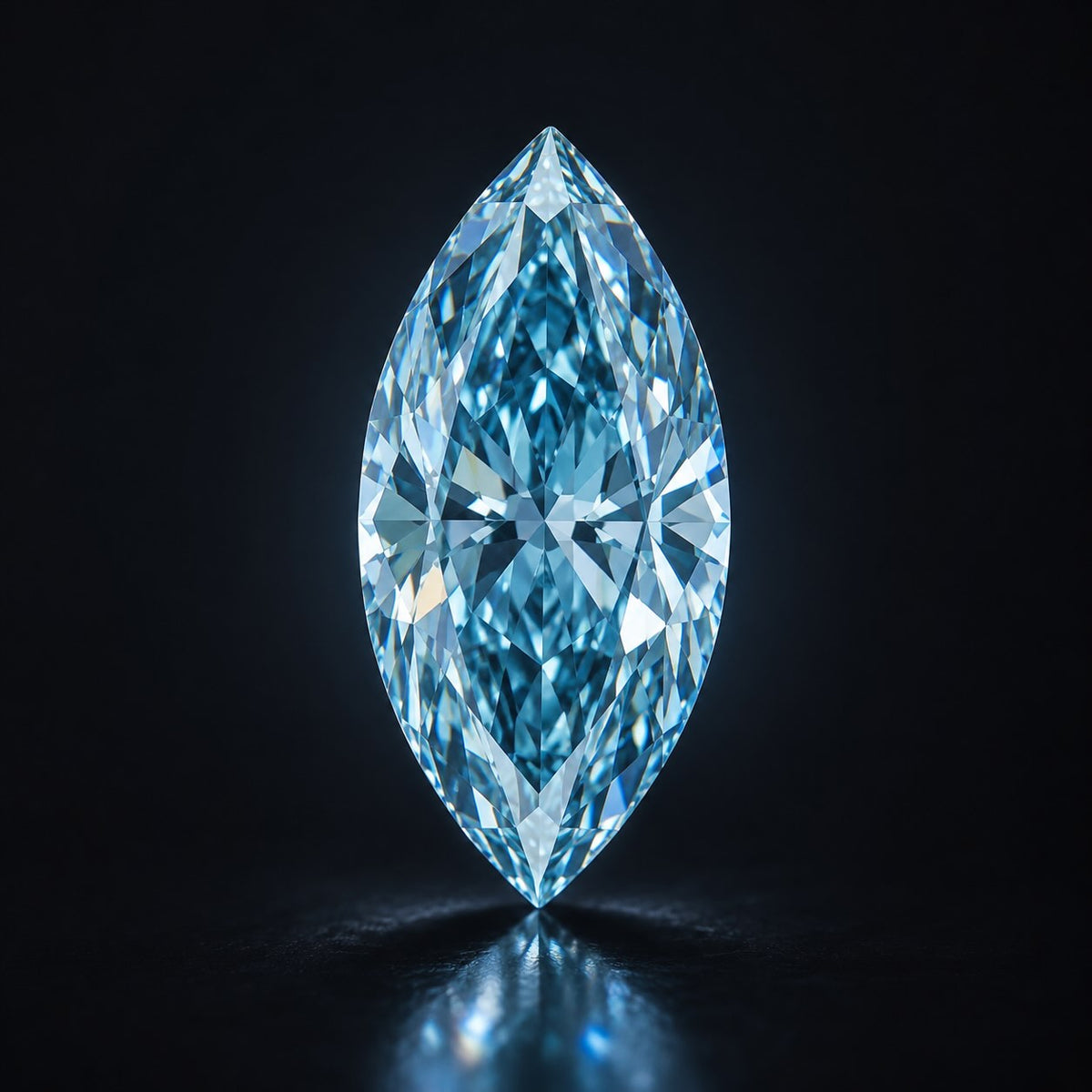 2.00ct Marquise Cut Fancy Vivid Blue VVS2 Diamond (IGI Report)