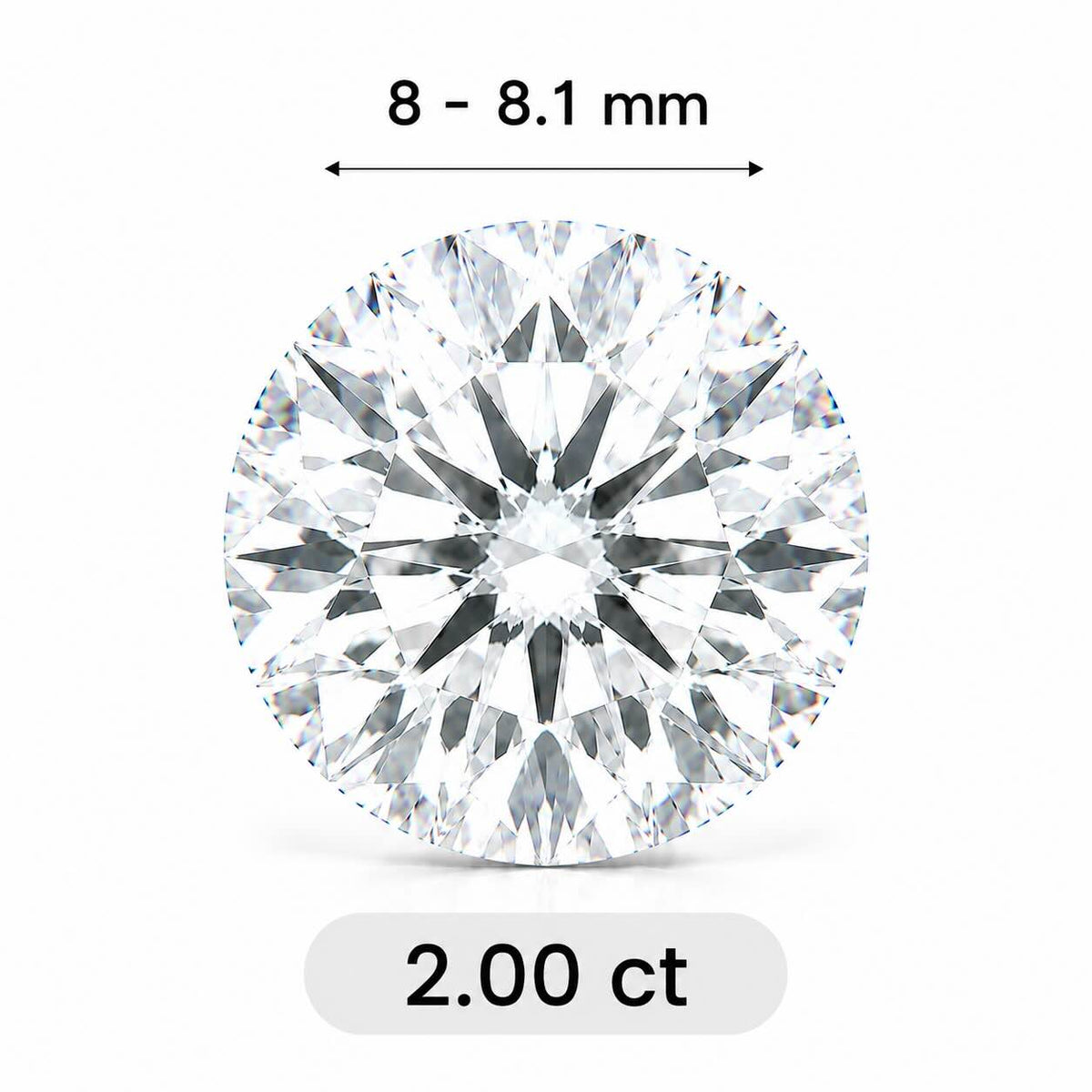 2.00ct Round Cut Sustainable Diamond