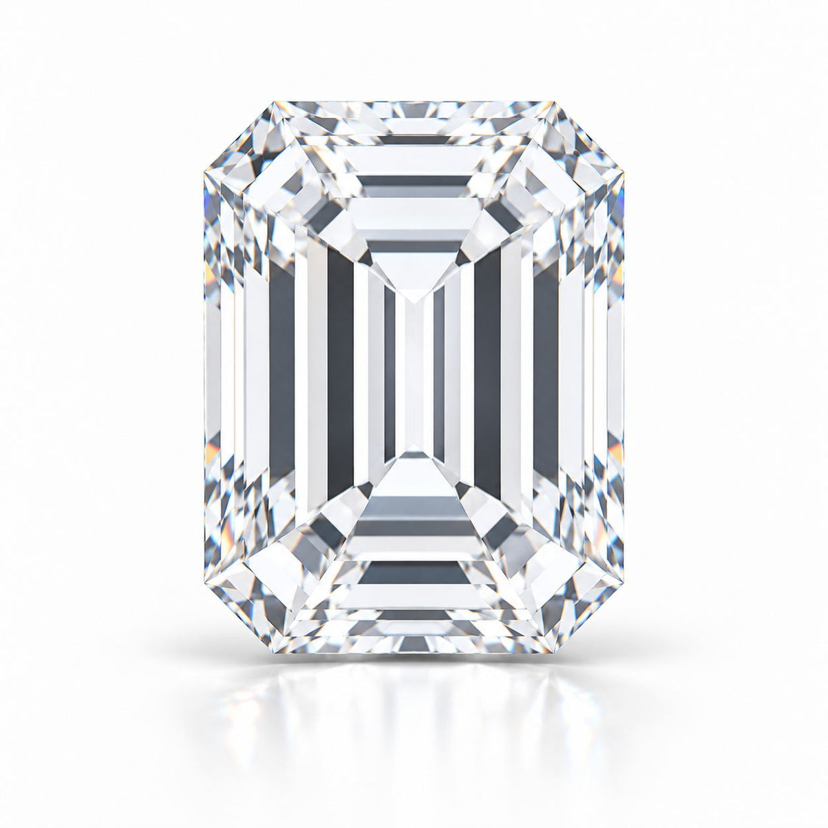 Emerald cut lab grown diamond