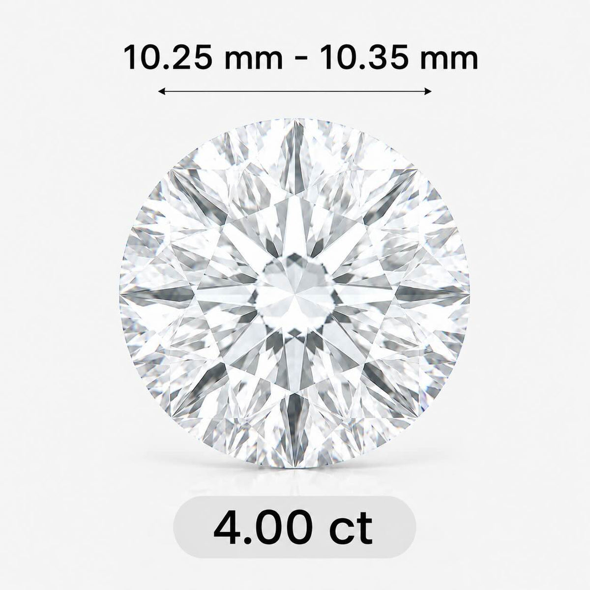 4.00ct Round Cut Sustainable Diamond