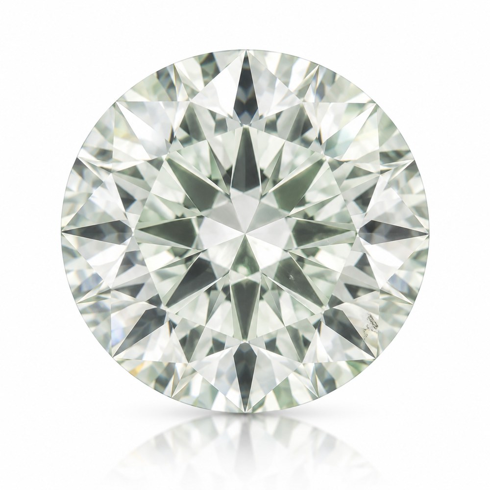 1.02ct Round Cut Very Light Green SI1 Lab Diamond (IGI Certified)
