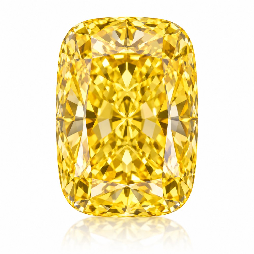 2.01ct Elongated Cushion Cut Fancy Intense Yellow VVS2 Lab Diamond (IGI Certified)
