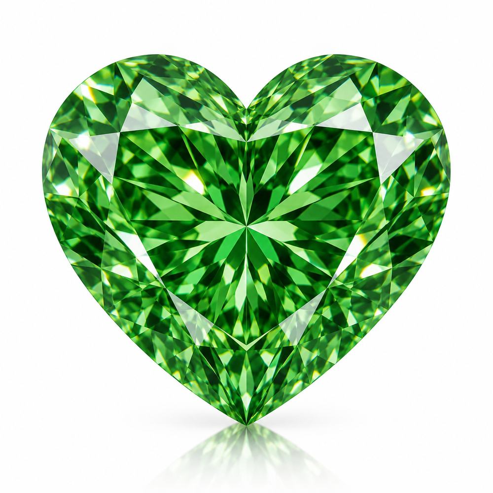 2.00ct Heart Cut Fancy Vivid Green VS1 Lab Diamond (IGI Certified)